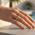 Luxury nail ring studded with zircon