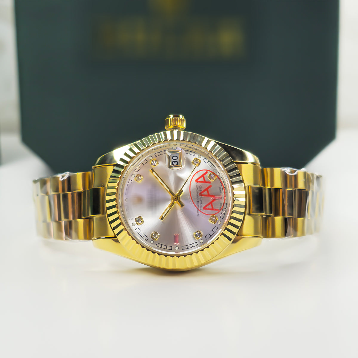 (President Edition) Gold Watch - AAA Quality with Open Back Movement