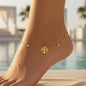 Stainless steel anklet with a Tree of Life design and zircon stones - spiritual and modern elegance