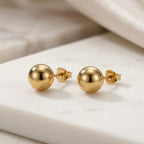 Classic "Golden Ball" earrings - a simple design with a touch of luxury in stainless steel