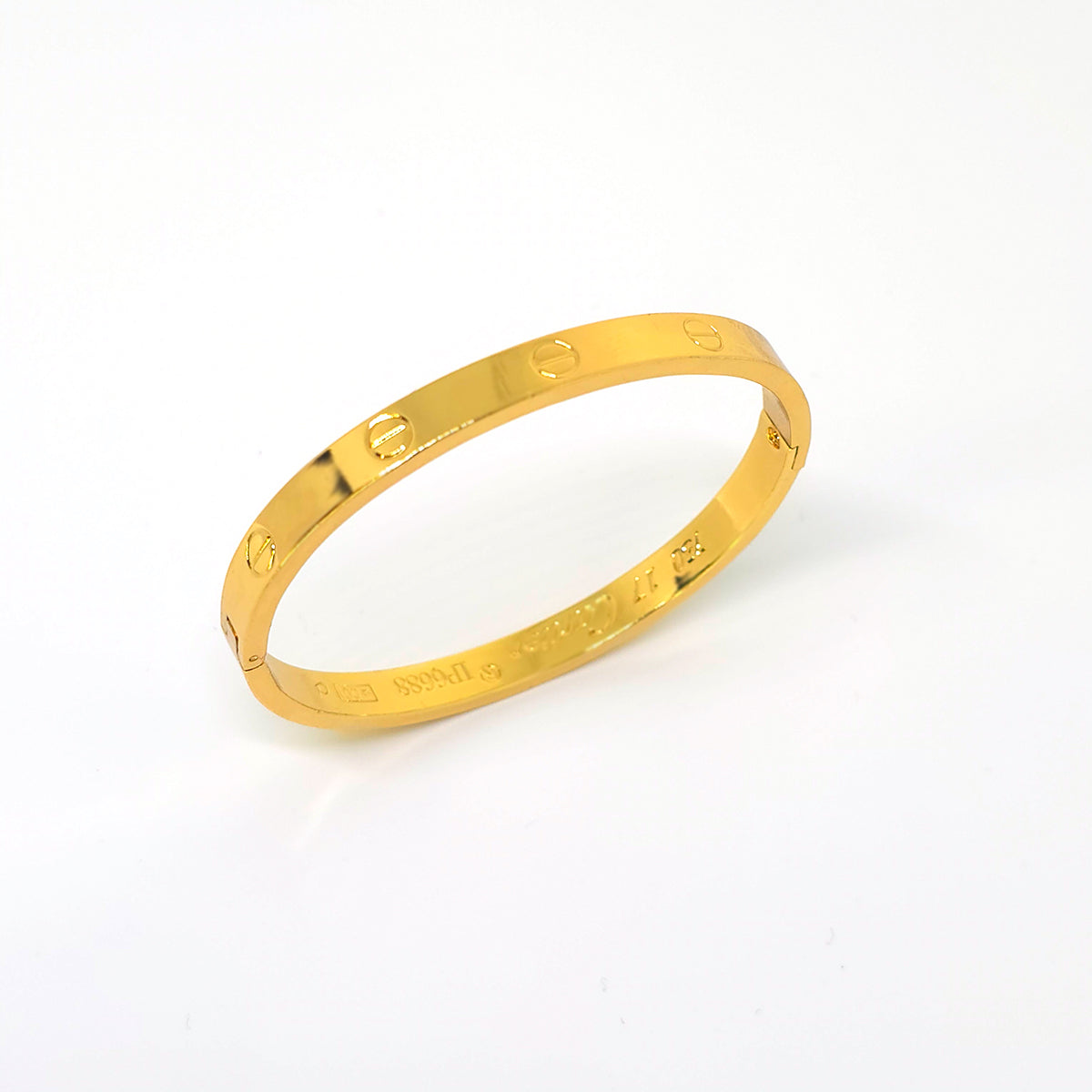 The classic "Love Prestige" bracelet – gold-plated stainless steel with an iconic design