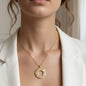 "Sparkling Halo" necklace - a geometric design studded with crystals (stainless steel)
