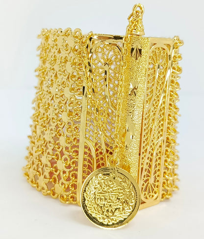 Wide Italian bracelet with a luxurious mesh design and Filigeri motifs | Fine Jewelry