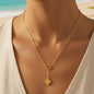 Clover Y-Shaped Gold Pendant Necklace