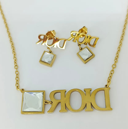 Set with square crystal – luxurious (2 pieces)