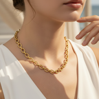 Gold braided rope chain necklace - premium stainless steel
