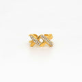 Infinity Cross Studded Ring – Gold-plated stainless steel ring with a cross design and crystal stones