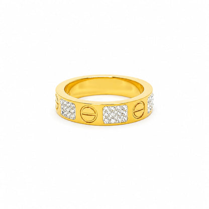 The iconic steel ring set with sparkling zircon