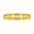 Stainless steel bracelet with an inlaid geometric pattern
