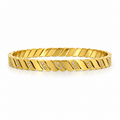 Wavy stainless steel bracelet with crystal
