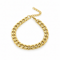Polished gold-tone stainless steel chain bracelet