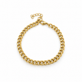 Stainless steel bracelet with a delicate gold chain link design.