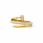 Luxury nail ring studded with zircon