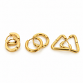 Stainless steel earring set (3 pairs) featuring circular and triangular designs.