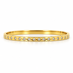 Stainless steel bracelet with a diamond pattern and zircon.