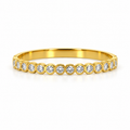 Stainless steel bracelet with a studded-circle chain.