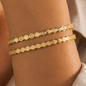 Gold-plated stainless steel honeycomb design bracelet (2-piece set)