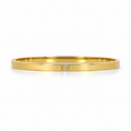 Delicate stainless steel bracelet with a vertical zircon accent.