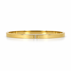 Delicate stainless steel bracelet with a vertical zircon accent.