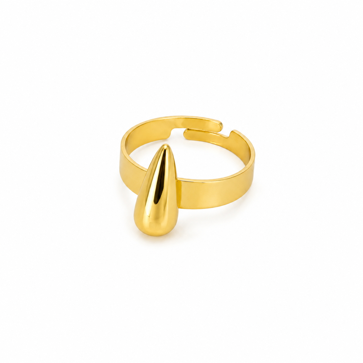 Gold-plated stainless steel jewelry set with a water drop design (4 pieces)