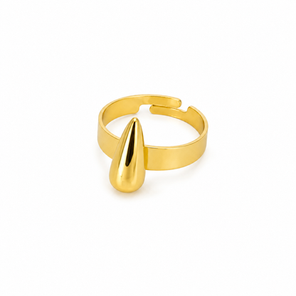 Gold-plated stainless steel jewelry set with a water drop design (4 pieces)
