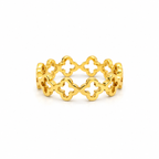 Hollow ring with a clover flower design
