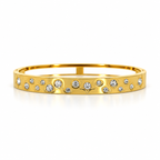 Stainless steel bracelet featuring geometric shapes and studded stars.