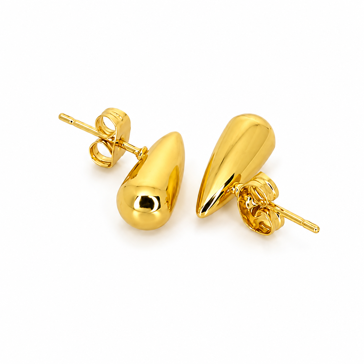 Gold-plated stainless steel jewelry set with a water drop design (4 pieces)