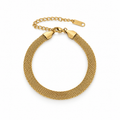 Gold stainless steel bracelet with a silk-mesh design.