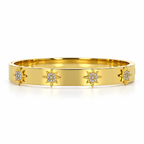 Stainless steel bracelet with crystal-studded stars