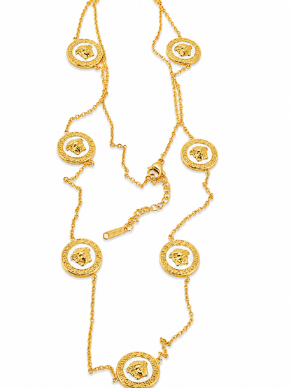 Greek Medusa Long Statement Necklace