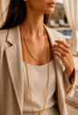 Luxury gold "rope" necklace - High quality stainless steel (colorfast)  2 meters long