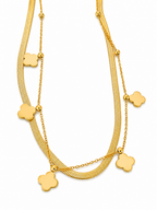 Double-Layer Gold Clover Necklace