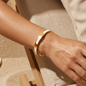 White Prestige Stainless Steel Bracelet – A modern design combining gold and white enamel