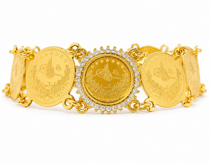 Luxurious style cascading lira bracelet with cubic zirconia crystal | Fine Jewelry
