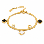 The trendy "Snake" bracelet is adorned with clover petals - rust-resistant stainless steel