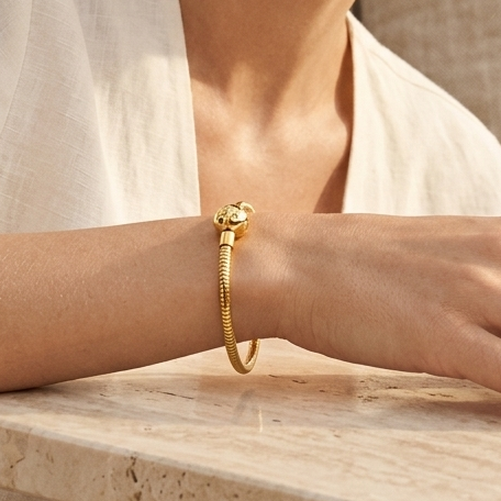 Luxury "Gold Snake" bracelet - Gold-plated stainless steel with a secure ball clasp