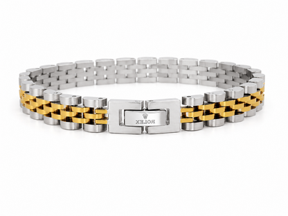Classic two-tone stainless steel bracelet (silver and gold) – luxurious and rust-resistant design