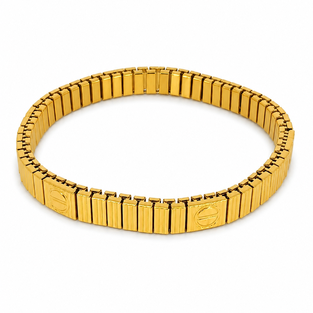 The "Lynx" flexible bracelet in gold