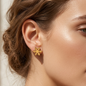 Ice Bloom Earrings – Gold Ice Crystal Stainless Steel Earrings