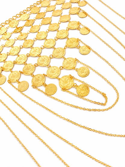 Headpiece: A chain of coins for weddings and special occasions