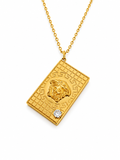 Greek Medusa Rectangular Pendant Necklace