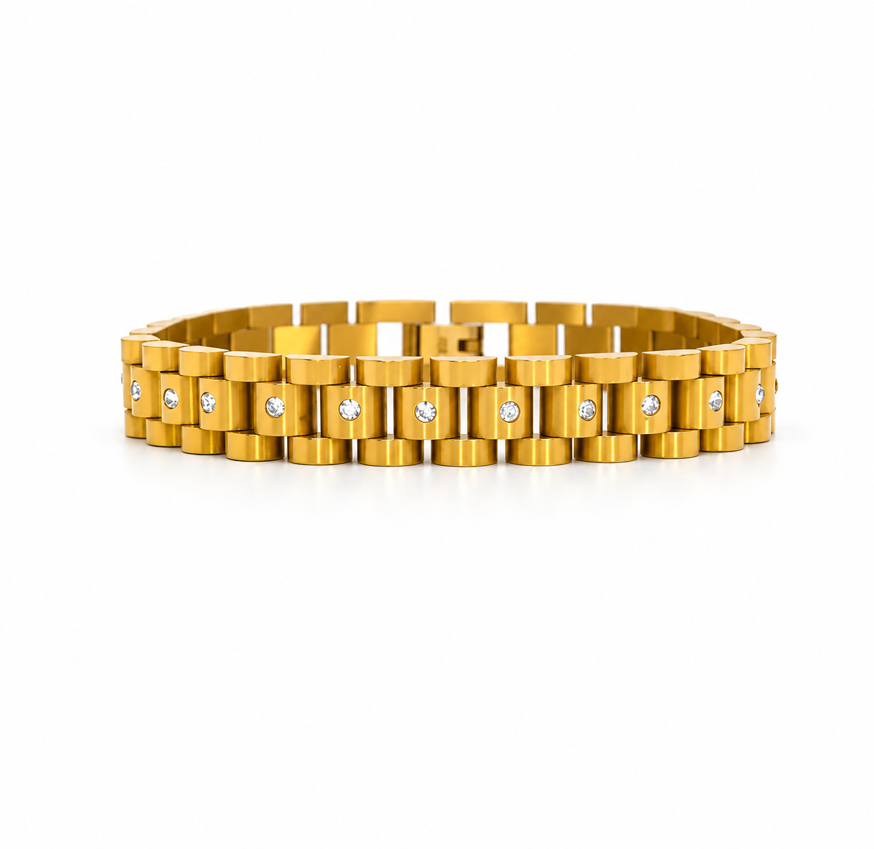 Royal Link Gold-Plated Bracelet – Stainless Steel, Luxurious Presidential Design
