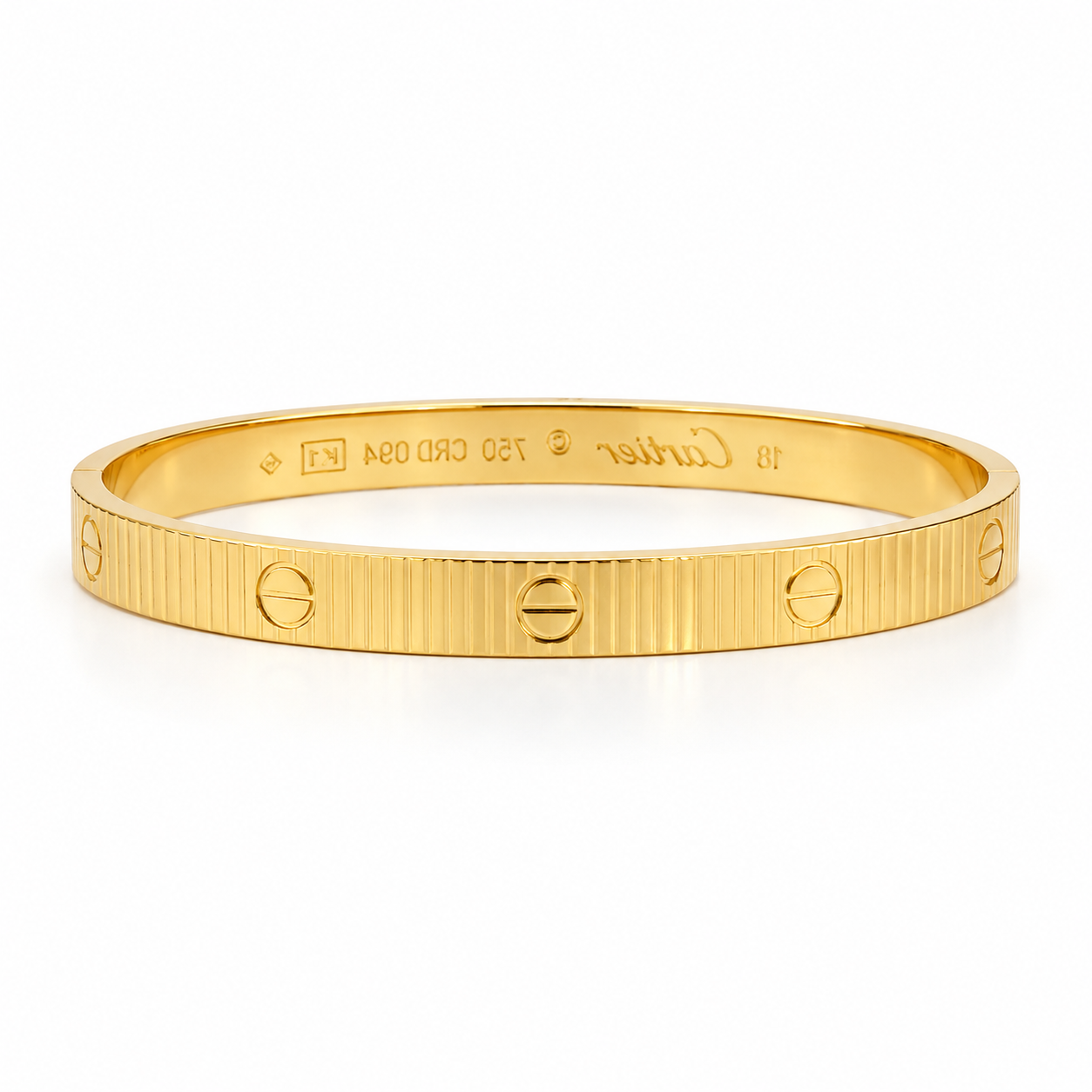 Love Rigid Gold Ribbed Bracelet – Classic Updated Stainless Steel