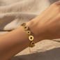 Gold "Geometric Rings" Bracelet - A luxurious, modern design in stainless steel