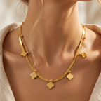 Double-Layer Gold Clover Necklace