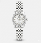 ساعة ليدي ديت جست "إصدار الملكة" (درجة AAA) - مينا أبيض لؤلؤي - حركة ميكانيكية أوتوماتيكية