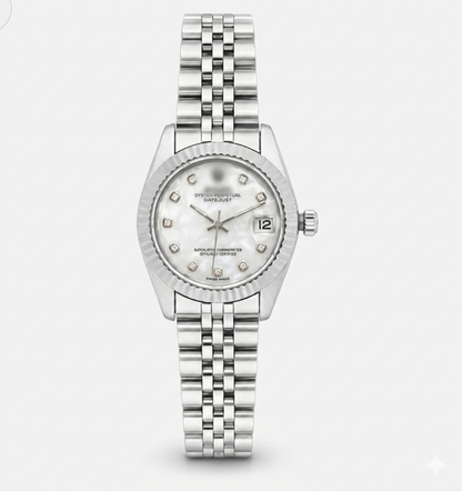 "The Queen’s Edition" Lady Datejust (AAA Grade) - Pearl White Dial - Automatic Mechanical Heart