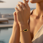 Black Rectangle Smooth Bracelet - Stainless Steel
