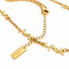 Luxury stainless steel necklace with interlocking circular rings - modern and elegant design